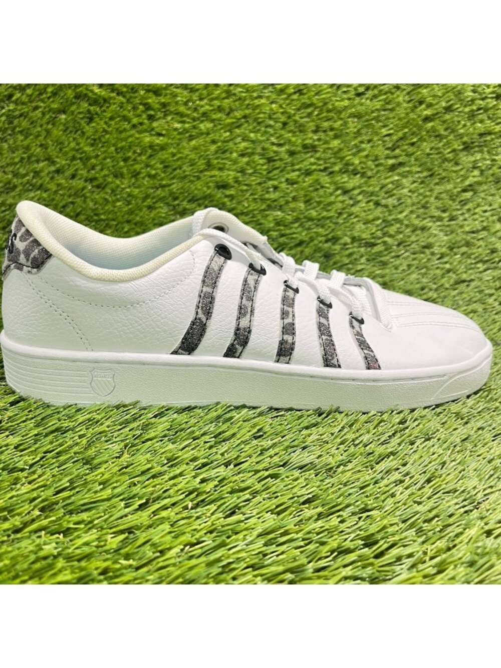 K-Swiss Court Pro II Leopard Womens Size 11 White Black Athletic Shoes Sneakers